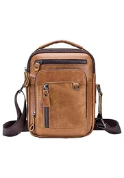 Herren Schultertaschen Fashion Freizeit Crossbody Tasche leder Handtasche Braun