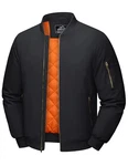 MAGCOMSEN Winterjacke Herren Fliegerjacke Classic Bomberjacke Schwarz