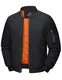 MAGCOMSEN Herren Winterjacke Bomber Armee Fleecejacke Dick Casual Übergangsjacke Männer Gefüttert College Jacke mit Stehkragen Verdickt Classic Fliegerjacke Schwarz M