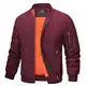 MAGCOMSEN Herren Freizeit Bomberjacke Winter US Army Jacken Polyester Mantel Männer Outdoor Pilotenjacke Warm Casual Übergangsjacke Retro Ma-1 Jacke mit Multi Taschen Weinrot M