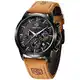 BENYAR Uhr Herren Chronograph Analogue Quartz Uhr Männer Business Schwarz Zifferblatt Leder Armbanduhr 30ATM Wasserdicht Date Armbanduhr