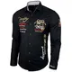 Baxboy Elastisch Hemd Slim Fit für Freizeit Business Hochzeit Reine Farbe Hemd Kentkragen Langarm Kontrast Herren-Hemd B-508, Farbe:Schwarz, Größe:M