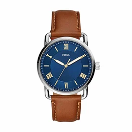 - Copeland 42mm analoge Quarzuhr mit braunem Lederarmband Herren FS5661