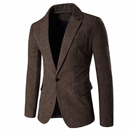 Herrenanzug Herren Sakko Blazer Slim Fit Herren Blazer Sakko Wollmantel Freizeit Blazer Casual One Button Anzug Blazer Mantel Jacke Business Hochzeit Party M-XXL