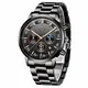 Herren Uhren Quartz 30 M Wasserdichtes, Lässige Chronograph Uhren, Business Uhren Kalender, Männer Militär Schwarz Edelstahl Armbanduhr…