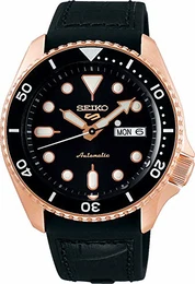 5 Specialist Herren-Uhr Edelstahl mit Band aus Leder und Silikon SRPD76K1