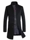FTCayanz Herren Mantel Business Wollmantel Warm Wintermantel Lange Jacken Dick Schwarz M