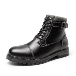 Herren Motorrad Stiefel Chukka Boots Herren Stiefeletten Biker Freizeitschuhe Boots Herren Leder,Size 41,Schwarz,ENGLE-05