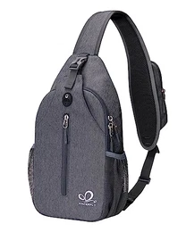 Sling Rucksack Sling Bag Schulterrucksack Umhängetasche Verstellbarer Rucksackgurt Wandern Brust Rucksack für Herren und Damen Dunkelgrau