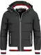 Indicode Herren Marlon Steppjacke in Daunenjacken-Optik mit Abnehmbarer Kapuze   warme Winterjacke gefütterte Übergangsjacke Regenjacke mit 6 Taschen Jacke für Männer Black Mix M