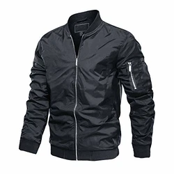 MAGCOMSEN Herren Pilotenjacke Übergangsjacke Fliegerjacke Grau