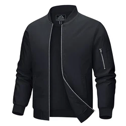 MAGCOMSEN Herren Pilotenjacke Übergangsjacke Fliegerjacke Schwarz