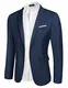 Coofandy Herren Blazer Casual Slim Fit One Button Sport Mäntel Lightweight Business Blazer Jacke Gr. M, blau