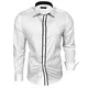 Baxboy Herren Hemd Bügelleicht Kentkragen Hemden Slim Fit Anzug mit Kontrasten Farbe B-503, Farbe:Weiß, Größe:M