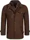 Indicode Herren Brandon Wollmantel Kurzmantel mit Stehkragen   Warmer Wollmantel kurzer Herrenmantel Wintermantel Winterjacke Herrenjacke Jacke Mantel für Männer Demitasse M