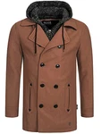 Indicode Herren Cliff Kurzmantel mit Stehkragen Camel