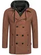 Indicode Herren Cliff Kurzmantel mit Stehkragen   Wollmantel Herrenmantel Mantel Camel XXL