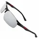 PUKCLAR Sonnenbrille Herren Polarisierte Sportbrille Fahrerbrille Al-Mg Metall Rechteckig Rahme Cat 3 CE