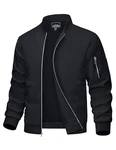 MAGCOMSEN Herren Pilotenjacke Übergangsjacke Fliegerjacke Schwarz