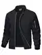 MAGCOMSEN Blouson Herren Jacke Leichte Bomberjacke Winddichte Übergangsjacke Freizeit Fliegerjacke mit Taschen, Schwarz, M