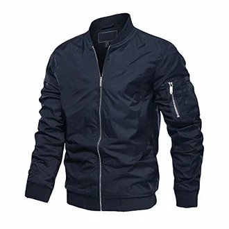 MAGCOMSEN Herren Pilotenjacke Übergangsjacke Fliegerjacke Dunkelblau