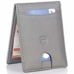 Kronenschein® Herren Geldbörse mit Geldklammer Portemonnaie klein RFID Slim Wallet Grau