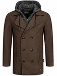 Indicode Herren Cliff Kurzmantel mit Stehkragen Mantel Blau