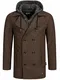 Indicode Herren Cliff Kurzmantel aus hochwertiger Wollmischung mit Stehkragen   kurzer Wollmantel moderner Herrenmantel Lange Jacke Wintermantel Zweireiher Mantel für Männer Demitasse M