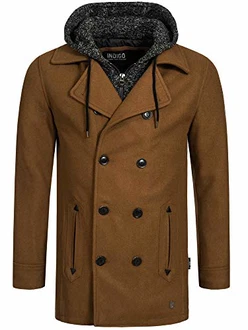 Indicode Herren Cliff Kurzmantel mit Stehkragen Camel