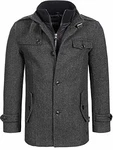 Indicode Herren Kurzmantel mit Stehkragen Brandon Black Mix