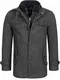Indicode Herren Brandon Kurzmantel mit Stehkragen   Herrenmantel Wollmantel Mantel Männer Black Mix M