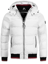 Herren Marlon Steppjacke in Daunenjacken-Optik Winterjacke Übergangsjacke Optical white M