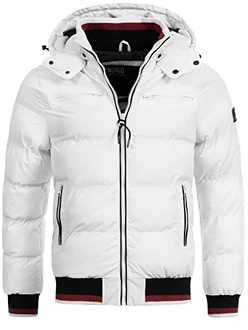 Indicode Herren Marlon Steppjacke in Daunenjacken-Optik Winterjacke Übergangsjacke Optical White