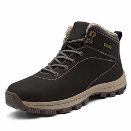 UBFEN Schneestiefel Herren Damen Warm Gefütterte Winterschuhe Winterstiefel Stiefeletten Winter Sports Outdoor Trekking Wander Stiefel Schuhe High Top Sneaker 43 EU Braun