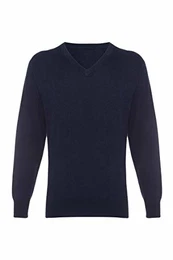 Kaschmir Pullover Herren, V Ausschnitt Marine S