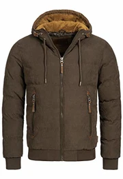 Herren Adeline Winterjacke m. Kapuze (Teddyfutter) Steppjacke Herrenjacke Demitasse Mix M