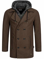 Indicode Herren Cliff Kurzmantel mit Stehkragen Mantel Blau