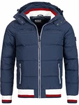 Indicode Herren Marlon Steppjacke in Daunenjacken-Optik Winterjacke Übergangsjacke Navy Mix