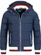 Indicode Herren Marlon Steppjacke in Daunenjacken-Optik mit Abnehmbarer Kapuze   warme Winterjacke gefütterte Übergangsjacke Regenjacke mit 6 Taschen Jacke für Männer Navy Mix S