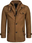 Indicode Herren Kurzmantel mit Stehkragen Brandon Camel