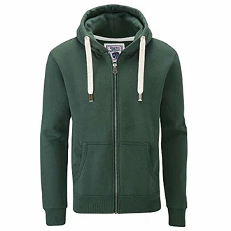 Charles Wilson Original-Kapuzenpullover mit Reißverschluss Dunkelgrün (0819)