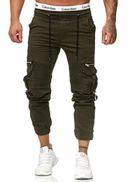 Herren Jogg Chinos Stoffhose Chinohose Sport Modell 3299 Grün 30