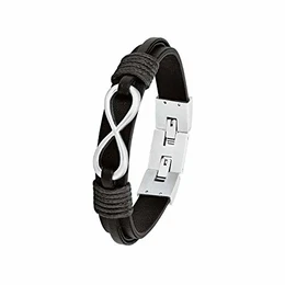 Armband Edelstahl Herren Armschmuck, 20,5+1,5 cm, Schwarz, Infinity, Kommt in Schmuck Geschenk Box, 2026136