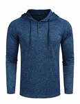 COOFANDY Kapuzenpullover Herren Basic Hoodie Sportshirt Casual Langarmshirts Blau
