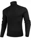 iClosam Herren Rollkragenpullover Feinstrick Basic Slim fit Sweater Pulli, Schwarz, M