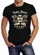 Neverless® Herren T-Shirt Surf-Motiv Totenkopf Palm Beach schwarz M