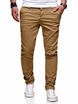 behype. Herren Basic Chino Jeans-Hose Stretch Regular Slim-Fit (80-0310) Beige