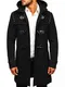 BOLF Herren Wintermantel Einreihiger Kurzmantel Winterjacke Stehkragen Reverskragen Wollmischung Elegant Business Warm Gefüttert X-Feel 88870 Schwarz M [4D4]