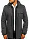 BOLF Herren Mantel Wintermantel Kurzmantel Bussines Elegant Warm Gefüttert JUSTBOY 88801 Grau M [4D4]