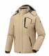 donhobo Jacken Herren Fleece-Futter Winterjacke Wasserdicht Atmungsaktiv Verdickt Warm Winddicht Softshelljacke Outdoor Funktionsjacke Khaki M